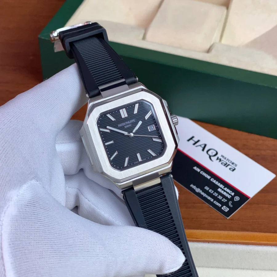 Patek Philippe Cubitus Argenté Noir Silicone