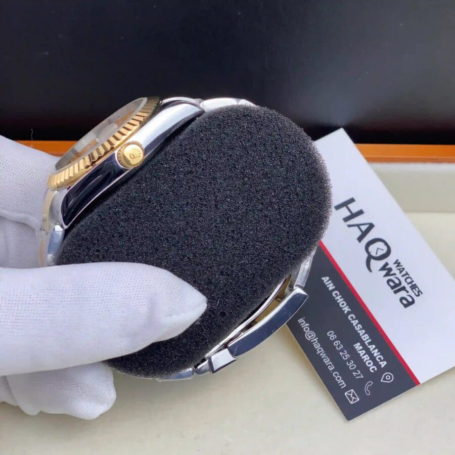 Rolex Date Just Argenté Doré Oyster Femmes