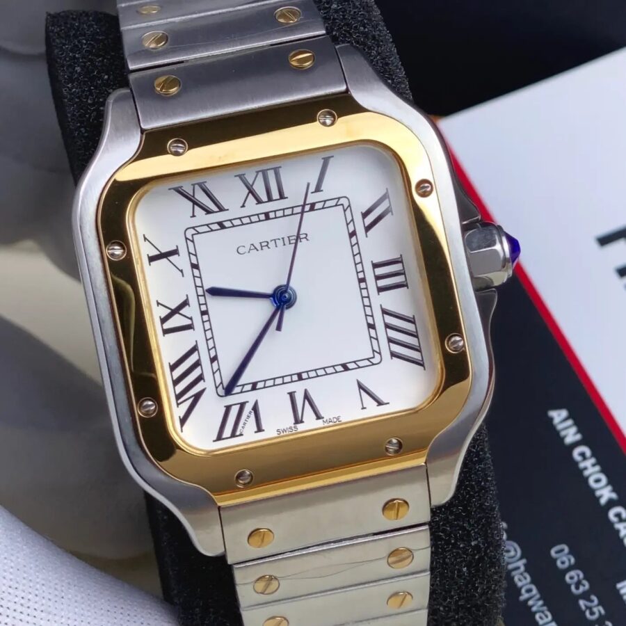 Cartier Santos Argenté Doré Femmes