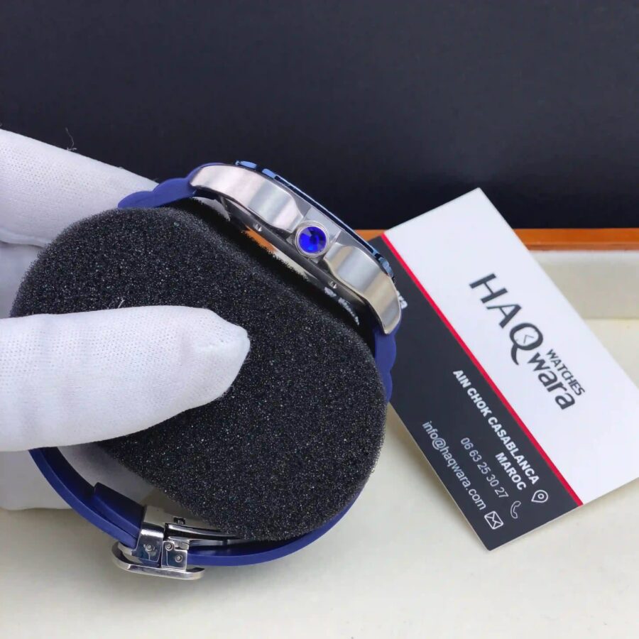 Cartier Santos Blanc Bleu Automatique Hommes