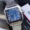 Cartier Santos Argenté Bleu Femmes