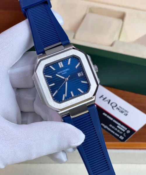 Patek Philippe Cubitus Argenté Bleu Silicone