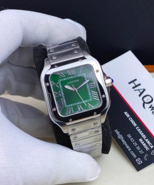 Cartier Santos Argenté Vert Femmes