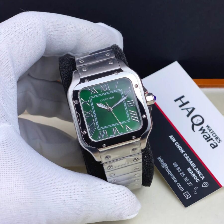 Cartier Santos Argenté Vert Femmes