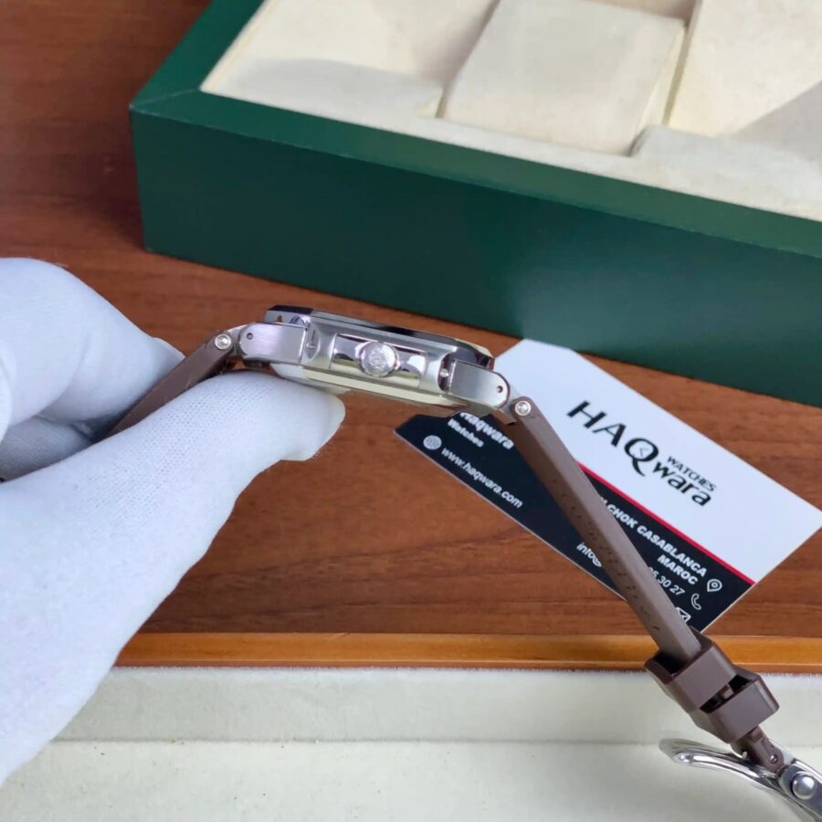 Patek Philippe Cubitus Argenté Marron Silicone