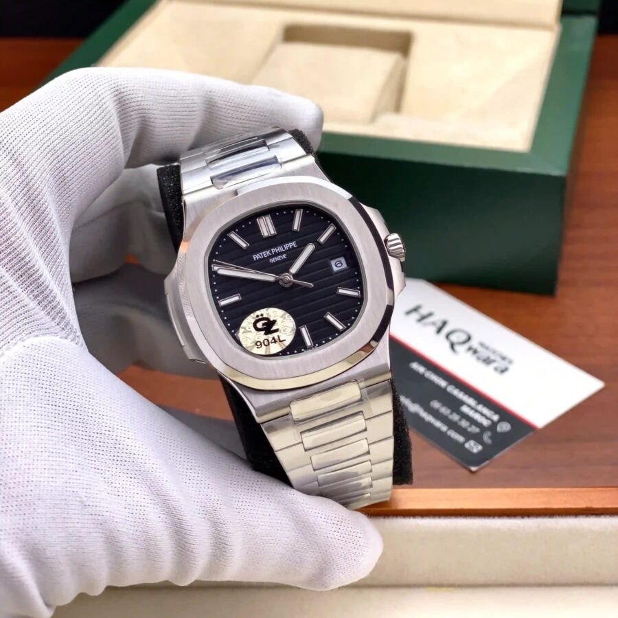 Patek Philippe Nautilus Argenté Noir Hommes