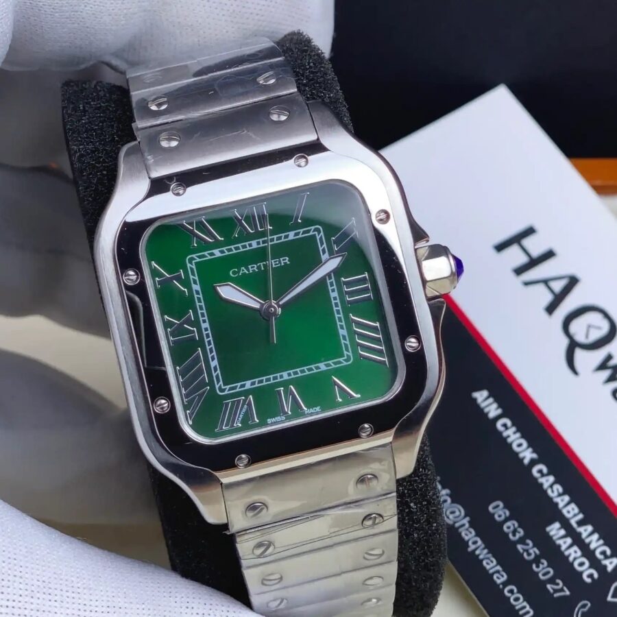Cartier Santos Argenté Vert Femmes