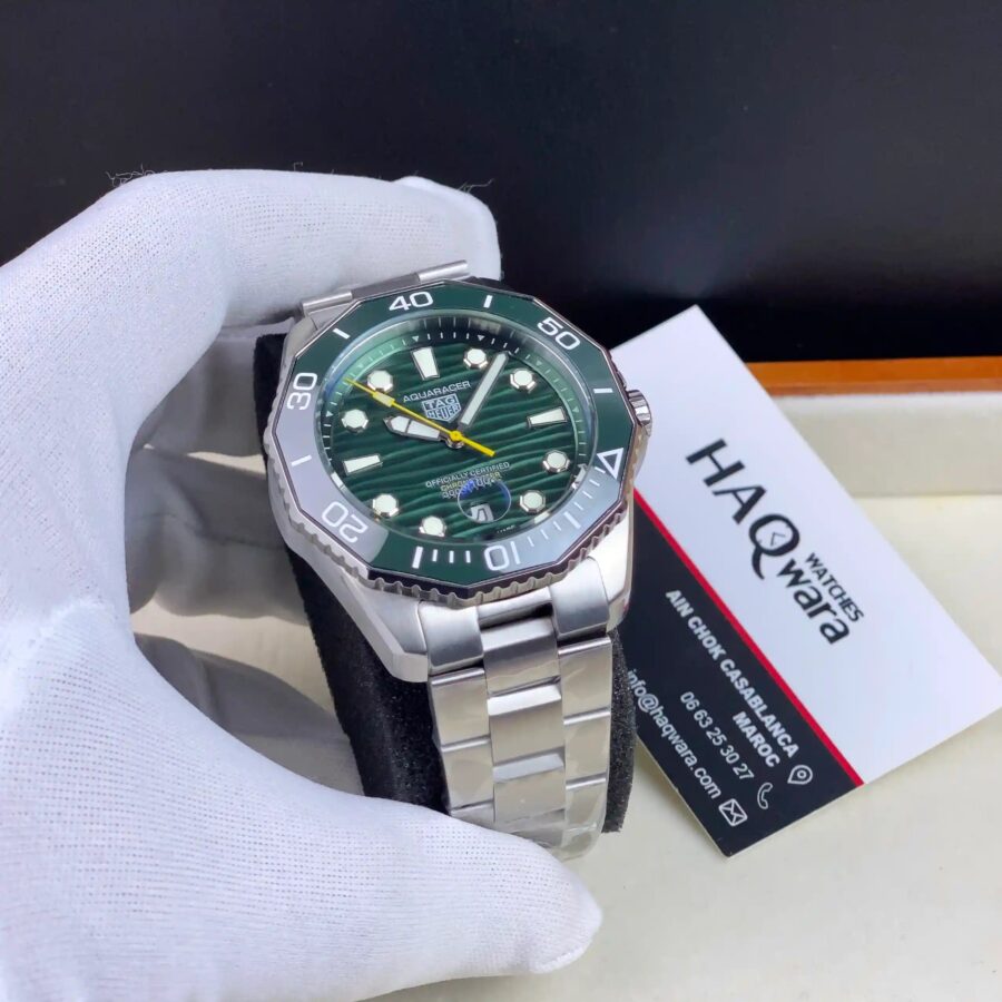 Tag Aquaracer Argenté Vert Automatique Hommes