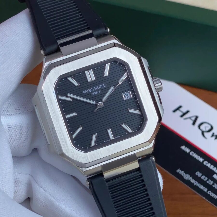 Patek Philippe Cubitus Argenté Noir Silicone