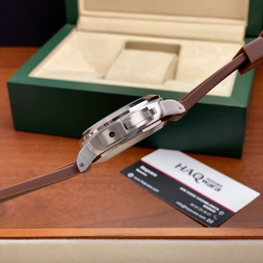 Panerai Luminor Argenté Marron Silicone