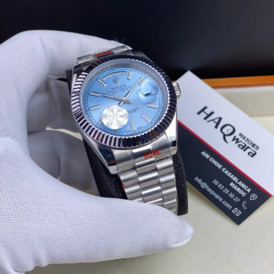 Day-Date Argente Bleu Ciel Hommes