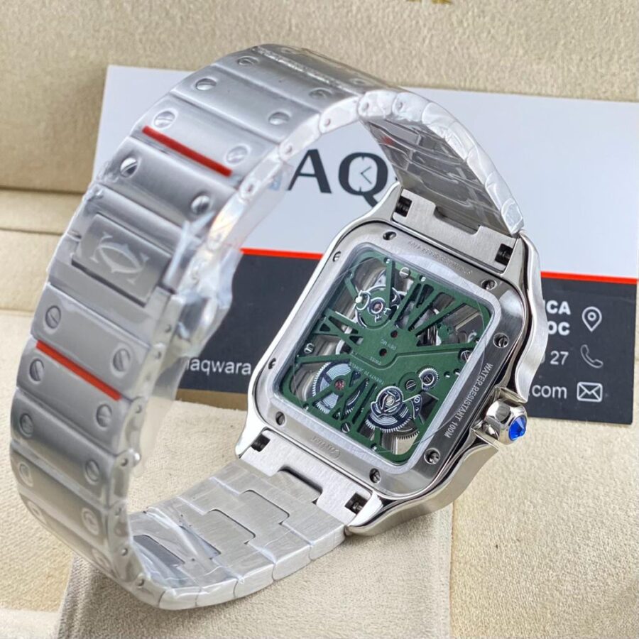 Cartier Santos Skeleton Argenté Vert