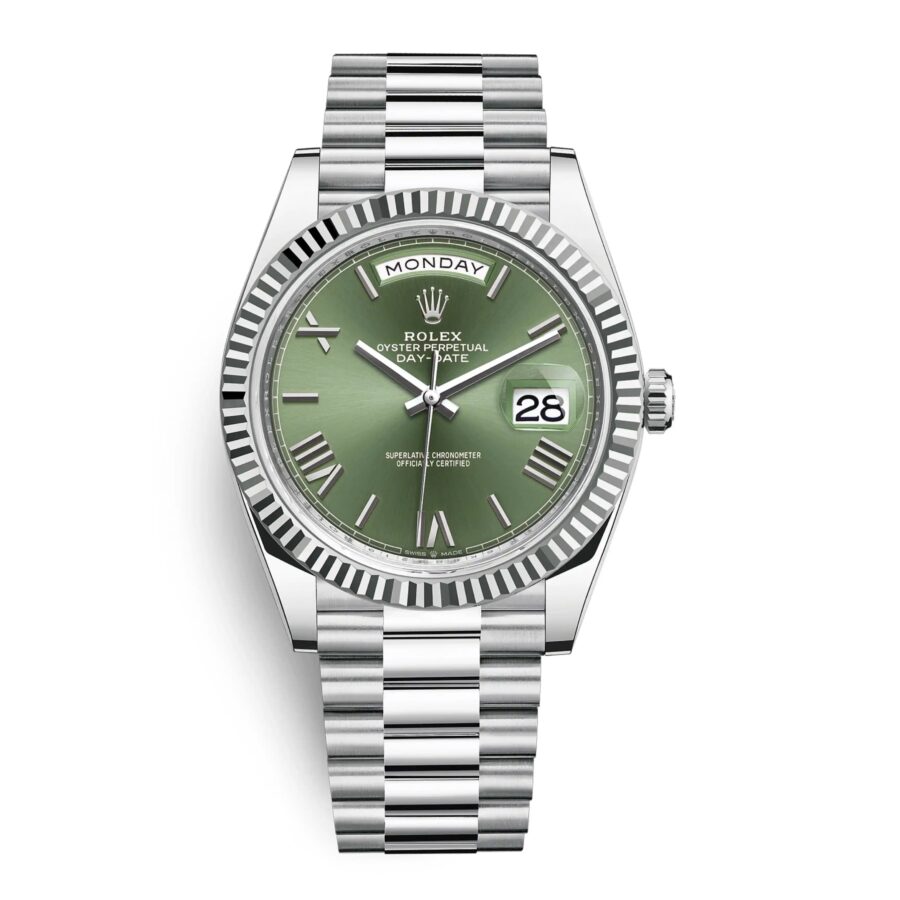 Day-Date Argente Vert Hommes