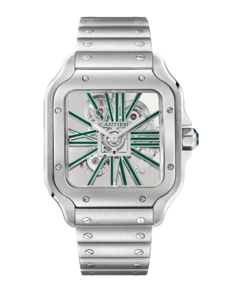 Cartier Santos Skeleton Argenté Vert