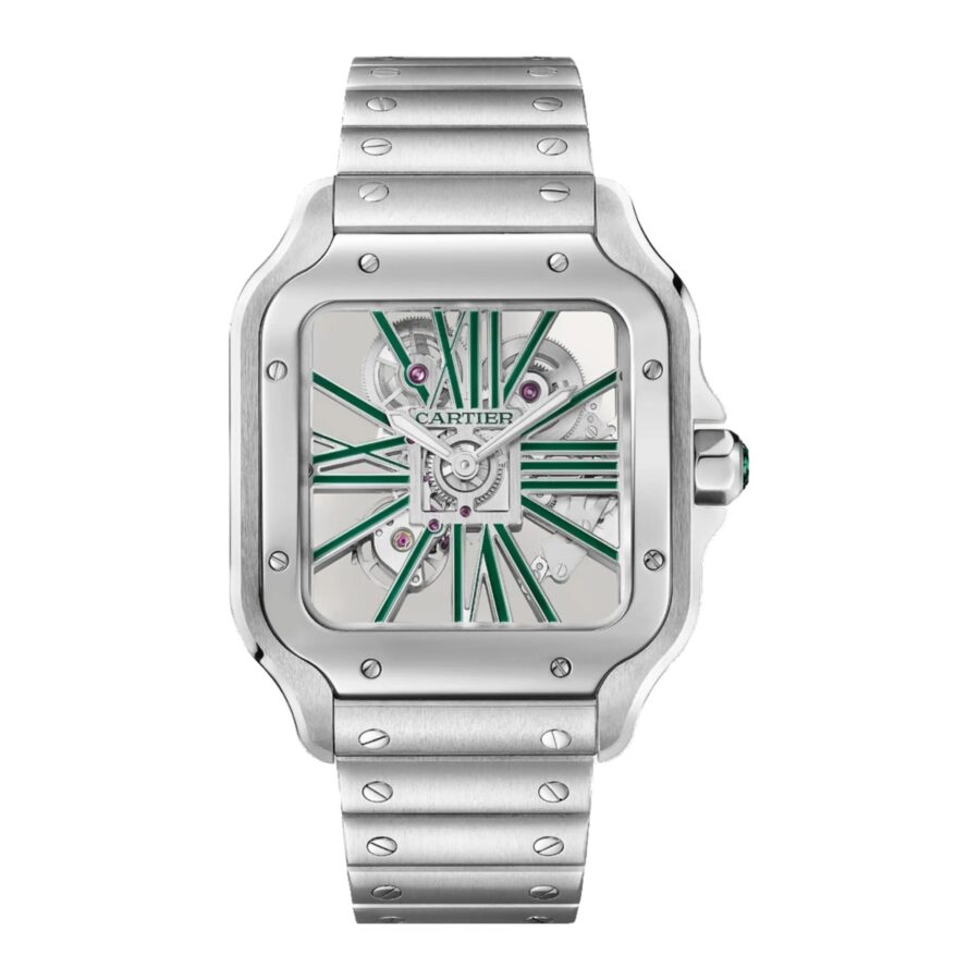 Cartier Santos Skeleton Argenté Vert