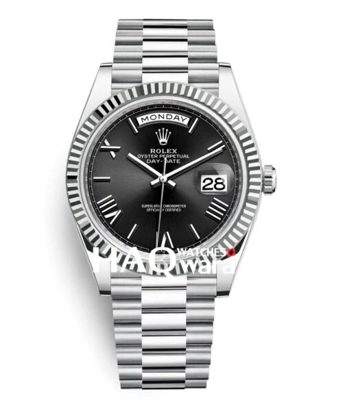 Day-date Argente Noir