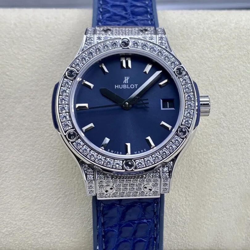 Hublot Classique Fusion Argenté Bleu & Piers Femmes