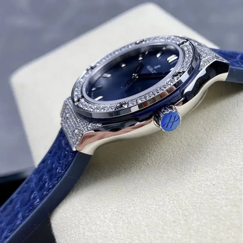 Hublot Classique Fusion Argenté Bleu & Piers Femmes