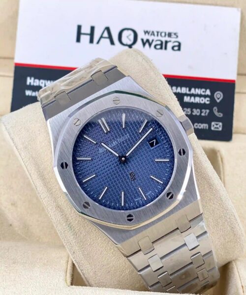 AP Royal Oak Extra Plate Argenté Bleu