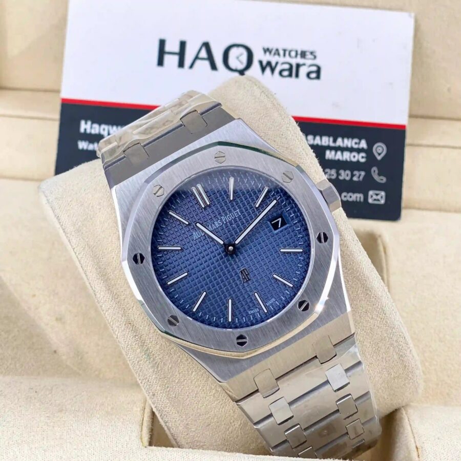 AP Royal Oak Extra Plate Argenté Bleu