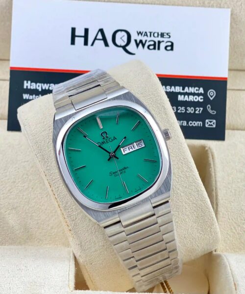 IMG-5266 Omega Seamastr Day-Date Argenté Vert