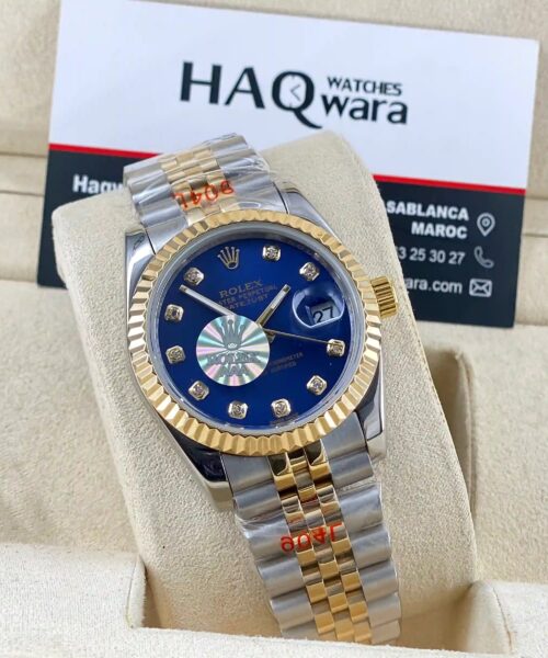 Date Just Argenté Bleu Dore Femmes