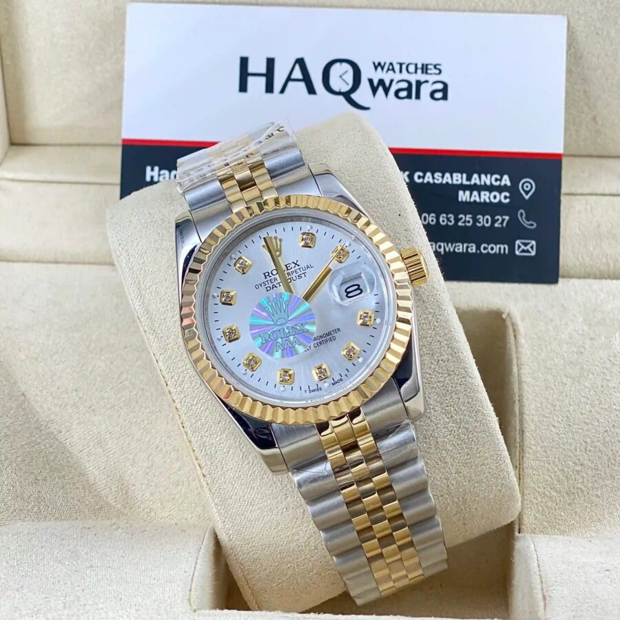 Date Just Argenté Dore Blanc Femmes