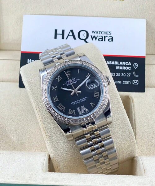 Date Just Argenté Noir Femmes