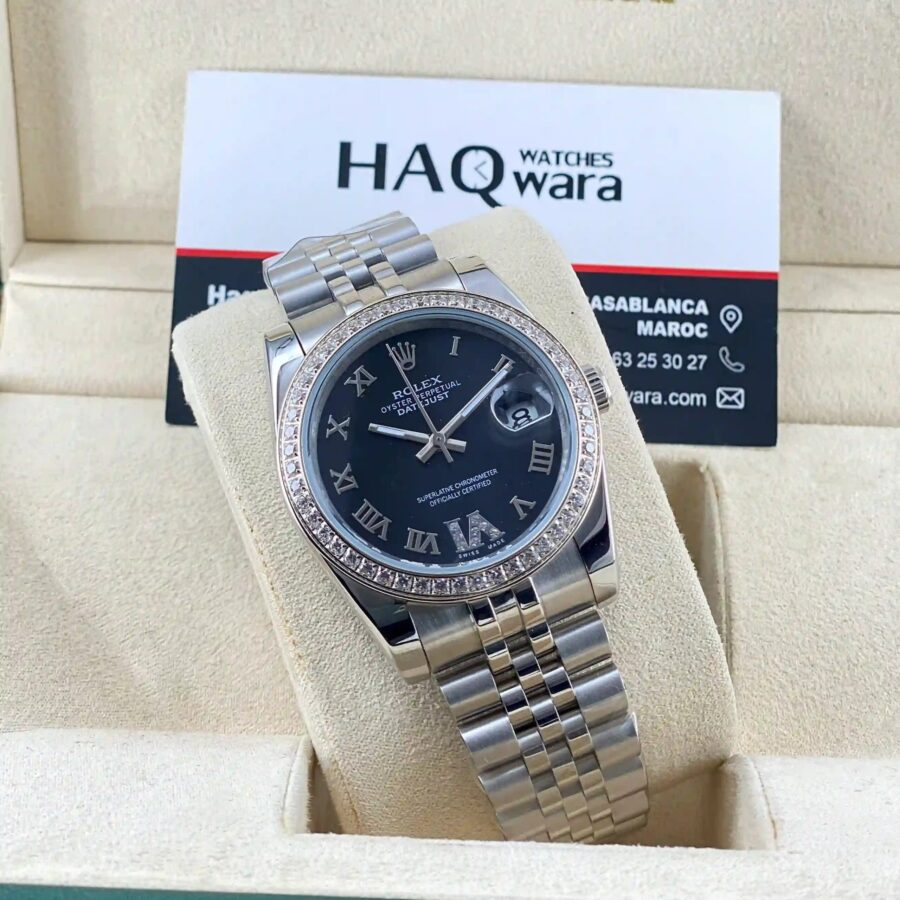 Date Just Argenté Noir Femmes