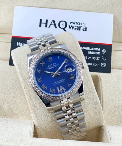 Date Just Argenté Bleu Femmes