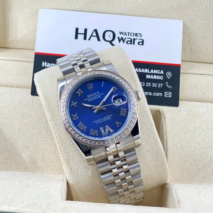 Date Just Argenté Bleu Femmes