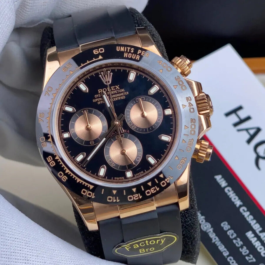 Daytona Rose Noir Rubber Suiss