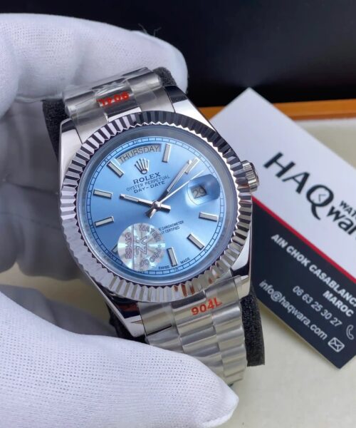 Day-Date Argente Bleu Ciel Hommes