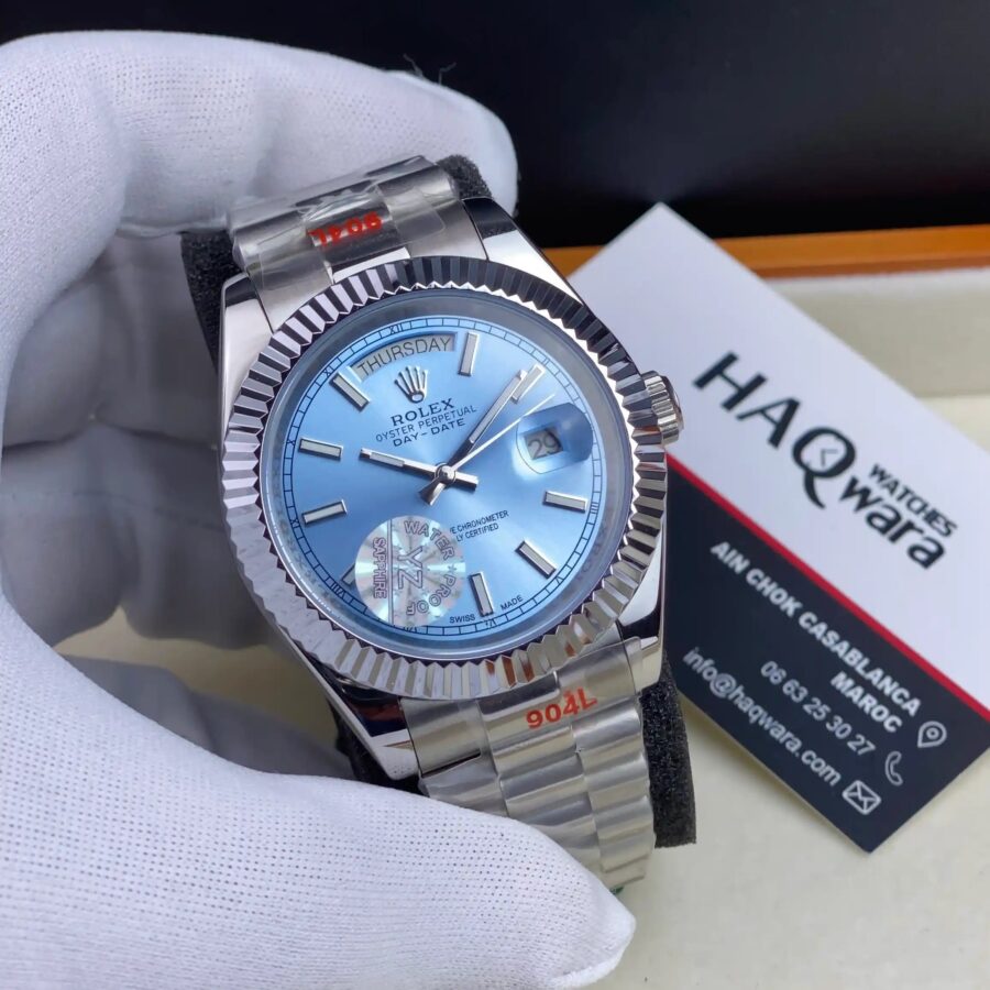 Day-Date Argente Bleu Ciel Hommes