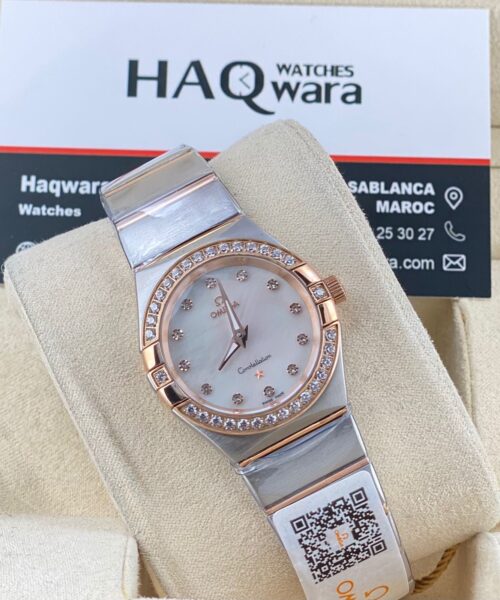 Oméga Constellation Argenté Rose Pierres
