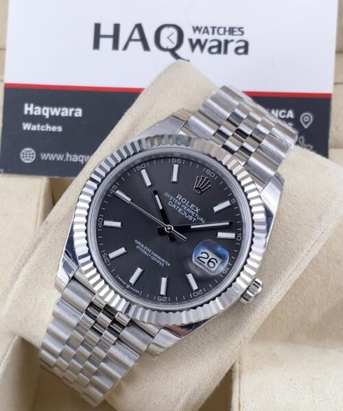 Rolex Date just Argente Gris Swiss