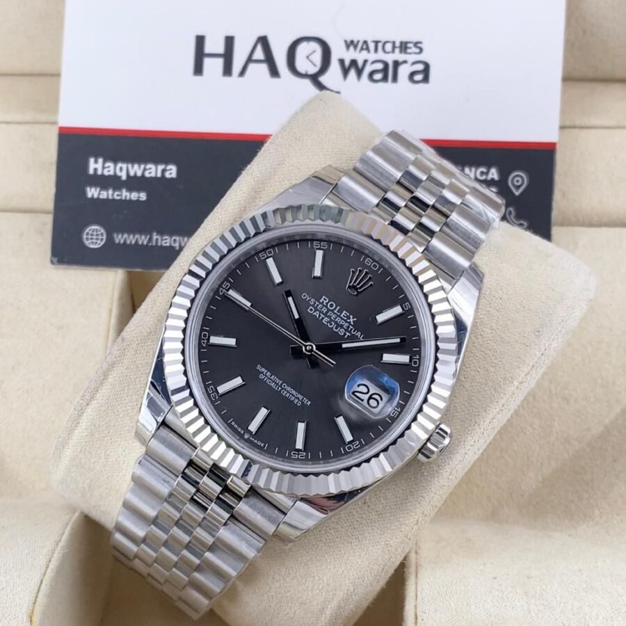 Rolex Date just Argente Gris Swiss