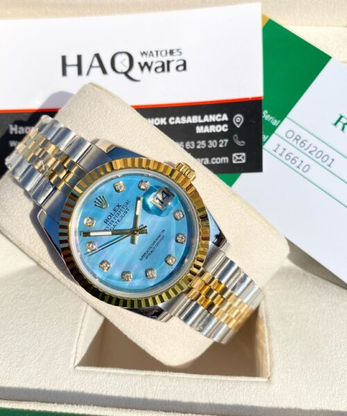 Date juste 36 Argenté Doré Bleu ciel  - Femmes