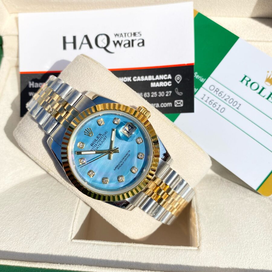 Date juste 36 Argenté Doré Bleu ciel  - Femmes